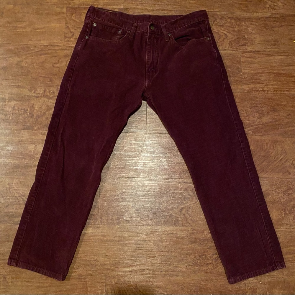 Maroon Corduroy Levi’s 502 Blank Tab (34x30)